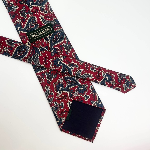 100% Italian Silk Vintage Neil Martin Men’s Neck Tie Formal 80s 90s - Picture 2 of 5